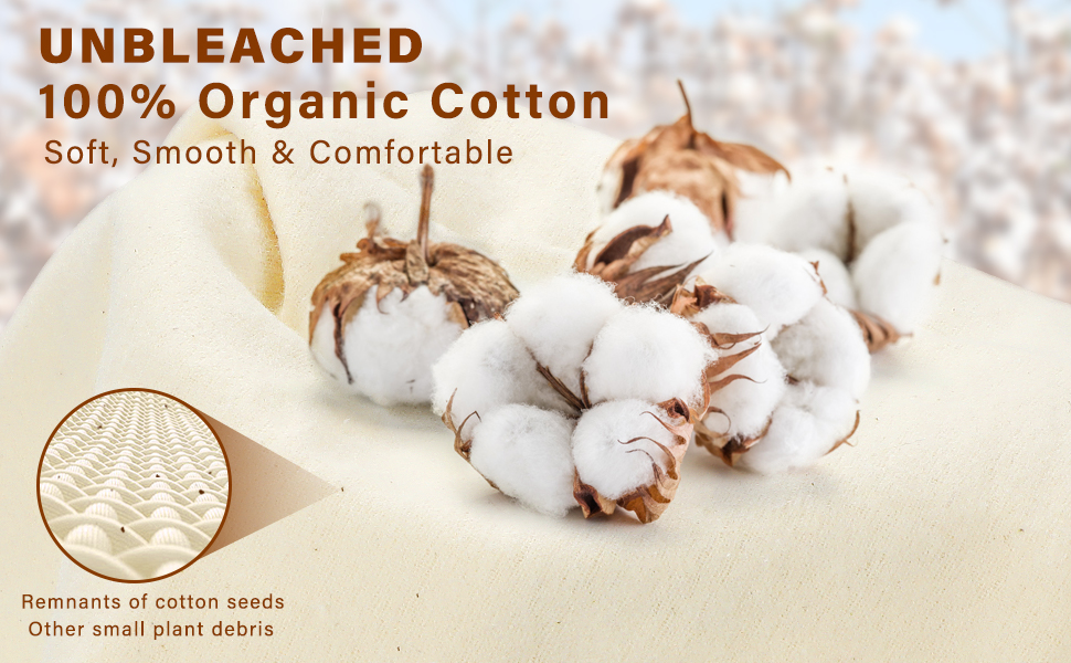 Unbleached Organic Cotton Wool Flannel for Castor Oil Pack
