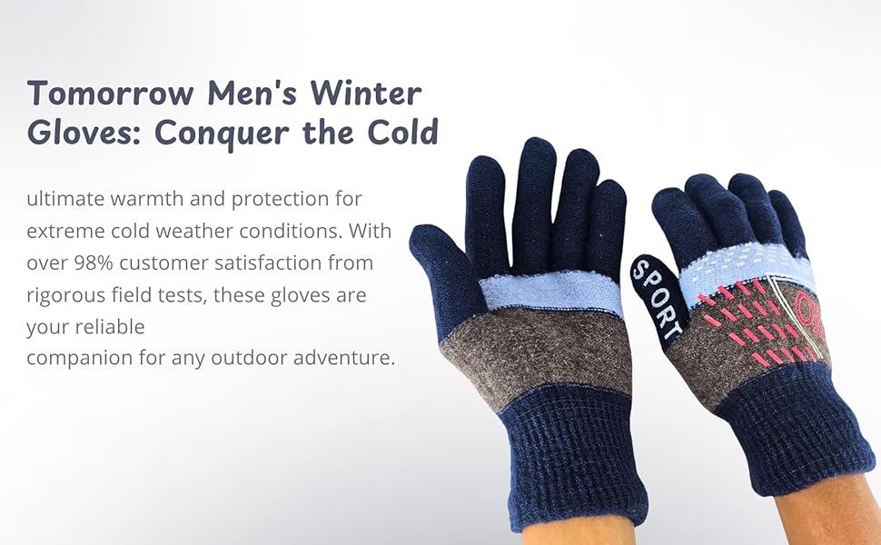 Men’s Snow Gloves Waterproof Outdoor Adventure Gloves Men Comfortable Winter Gloves for Men