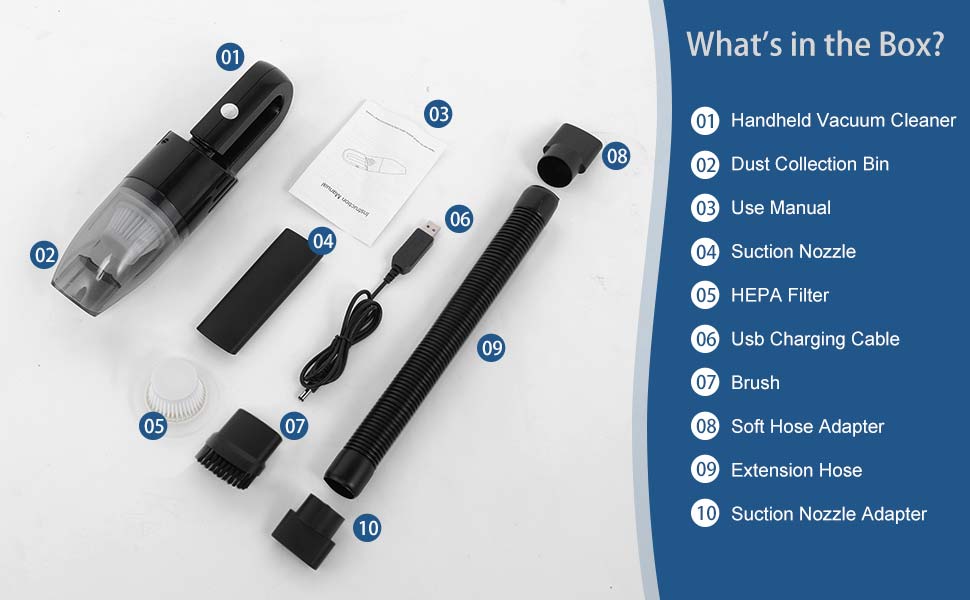 Handheld Vacuum Cleaner, Mini Car Vacuum Cordless, Small Car Hoover