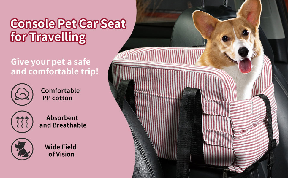 PawSailor Pet Console Car Seat Small Dog Car Seat for