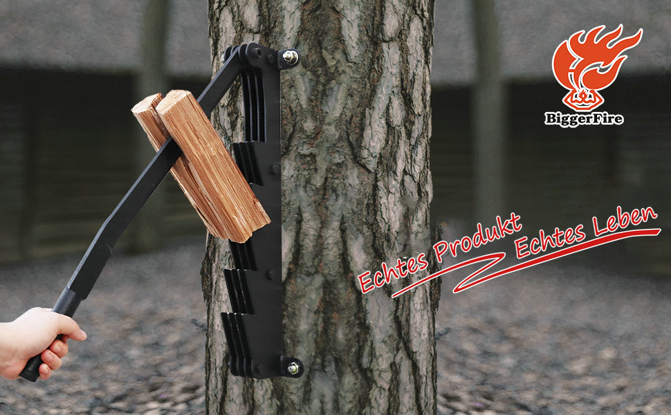 BiggerFire Carbon Steel Wall Mounted Firewood Kindling Wood Splitter