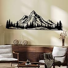 black metal mountain and forest wall art