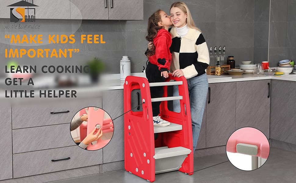SDADI Toddler Tower Childrens Step Stool, Plastic Kitchen