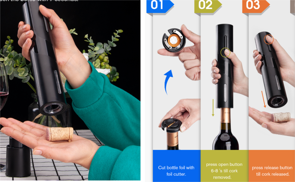 mafiti Set of 2 Wine Bottle Opener Battery Operated, Wine