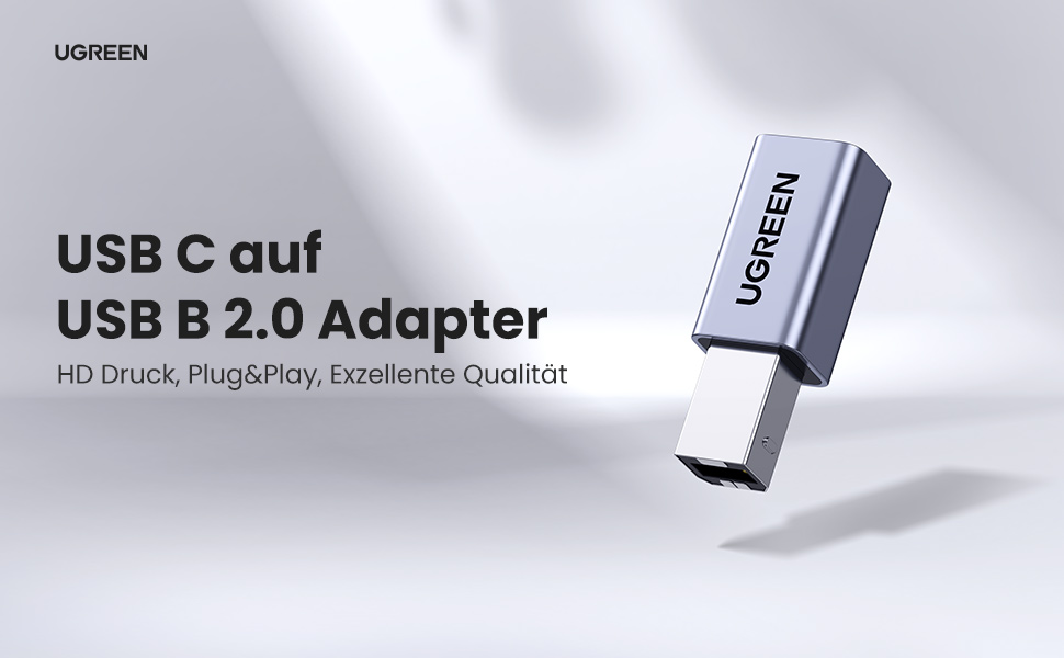 Adaptador USB C a USB B 2.0.