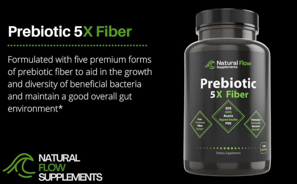 Formulated with five premium forms of prebiotic fiber to aid in diversity of beneficial bacteri