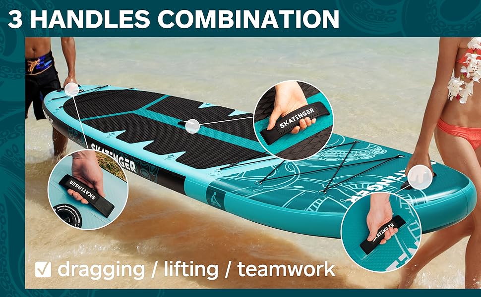 Skatinger 11'x34'' Extra Wide Inflatable Paddle Board, Up to 420lbs