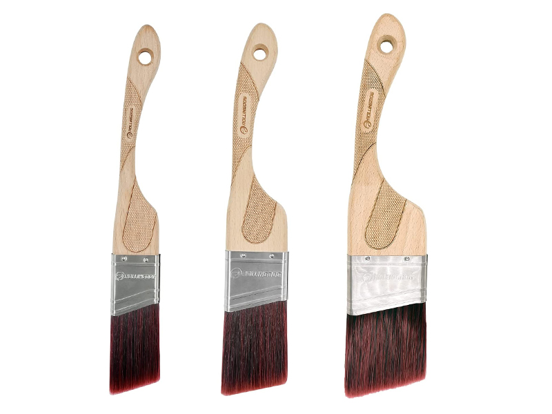 ROLLINGDOG 3PCS Professional Angle Paint Brush Wooden Handle Stainless