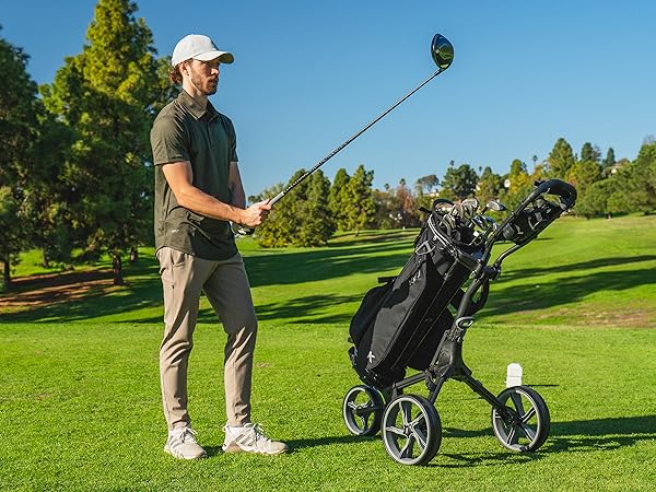 Amazon.com: KVV 3 Wheel Foldable/Collapsible Golf Push Cart