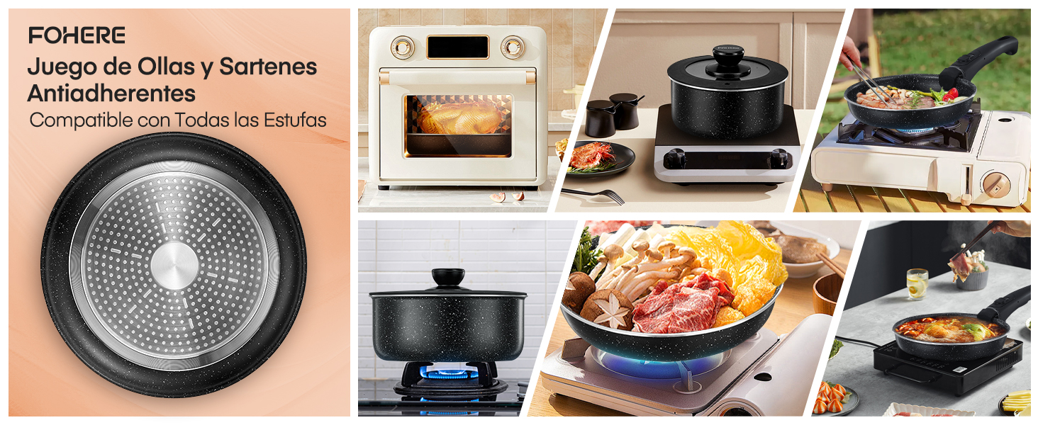 Juego de ollas y sartenes