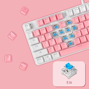 Amazon | メカニカル式キーボード ゲーミングキーボード 青軸87