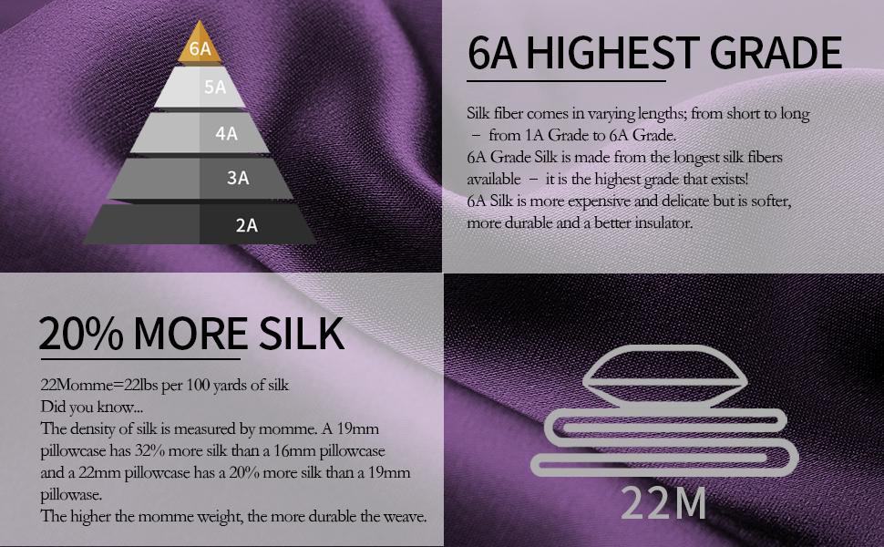 silk pillowcase Purplish Rose 22mmJ JIMOO