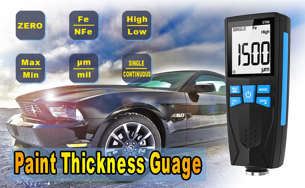 Car Paint Thickness Gauge, Automotive Coating Thickness Gauge Tester