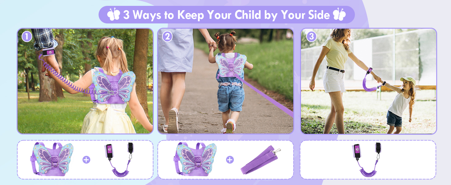 toddler leash with harness wrist for toddler 1-3 girls leashes for walking