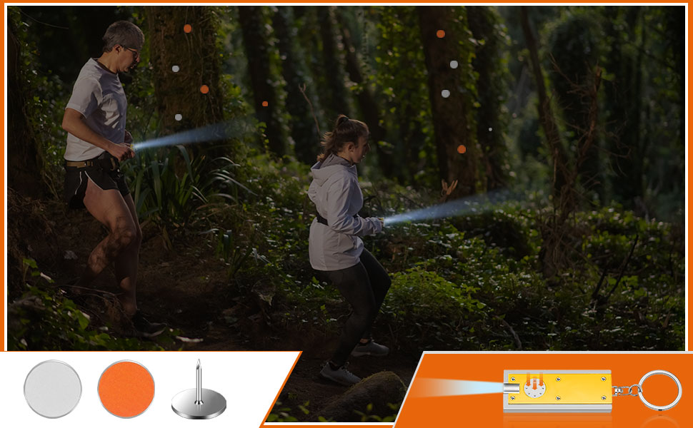 JUYRLE 200 Pack White and Orange Reflective Tacks Trail