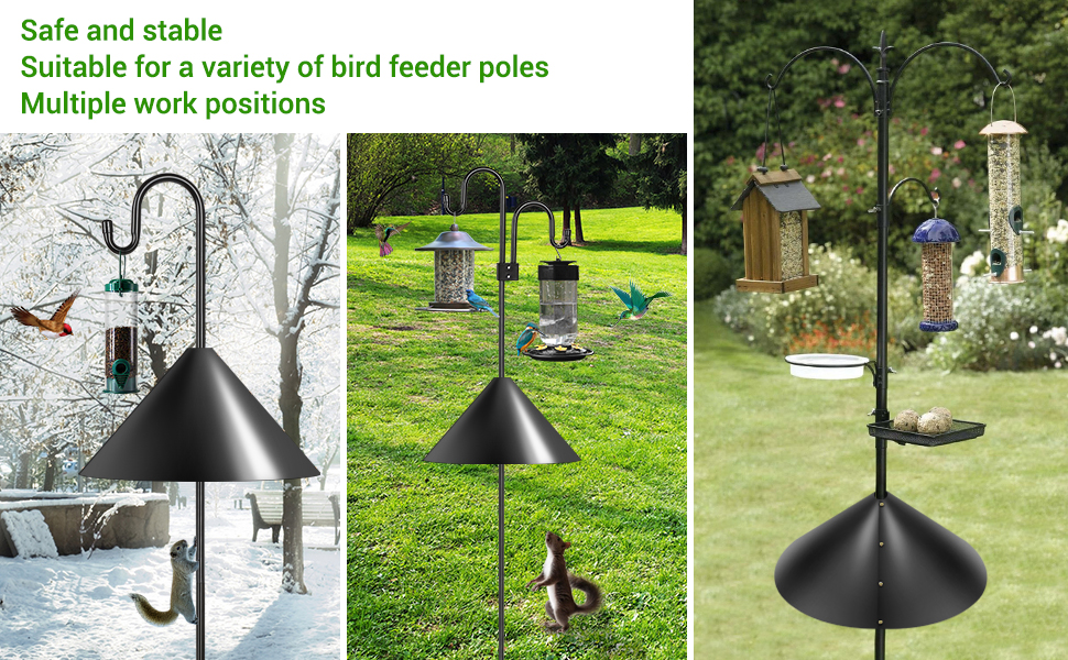 GERYMU 19 Inch Large Squirrel Baffle for Bird Feeder Pole