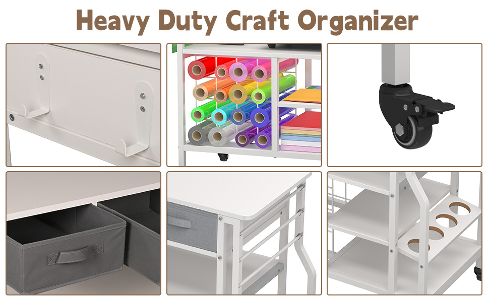uyoyous Craft Storage Cart Compatible with Cricut Machine