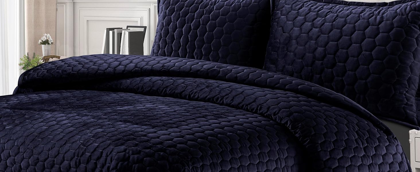 Soft-touch velvet bedding offering rich color and premium craftsmanship.