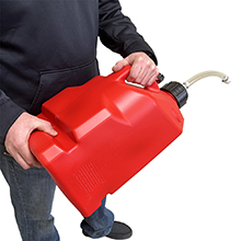 Using handle and bottom grip on a utility jug