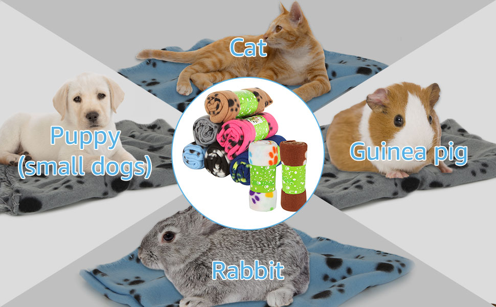 ASelected 8 Multipack Dog Blankets Washable Fleece Puppy Blankets 60cm