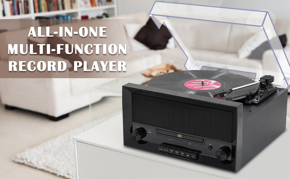 ミュージック N 5 Amazon.com: Vintage 3-Speed Turntable Bluetooth Input Record