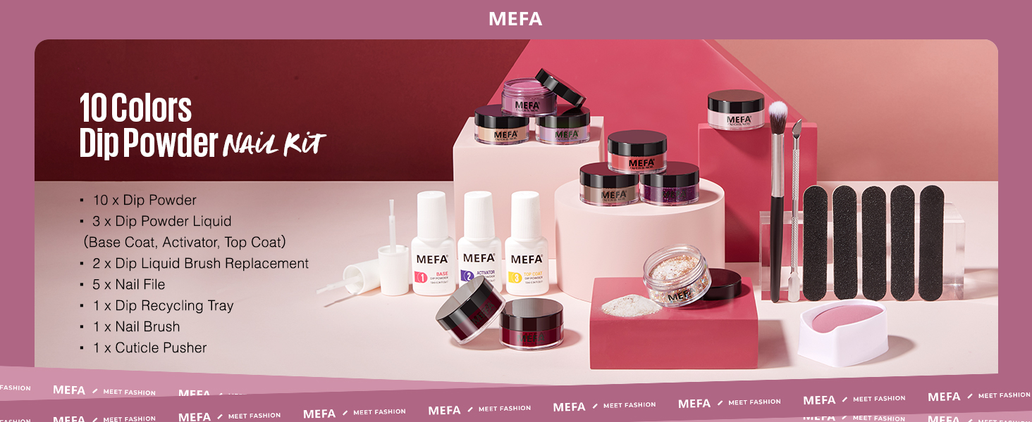 10 Colors Dip Powder Nail Kit