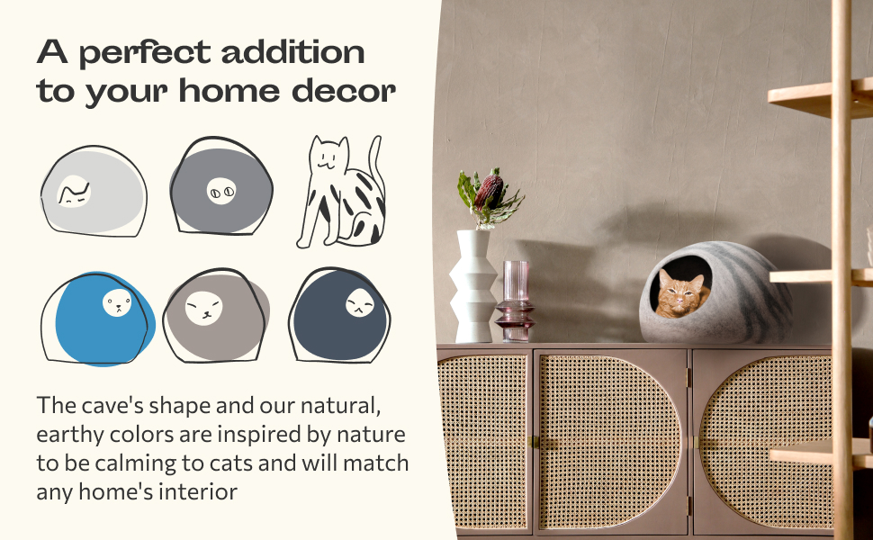 MEOWFIA Premium Cat Bed Cave (Large) Eco Friendly 100 Merino Wool