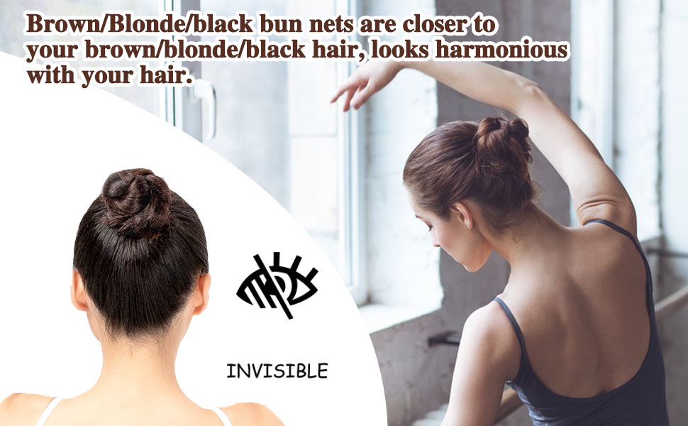 brown/blonde/black bun nets