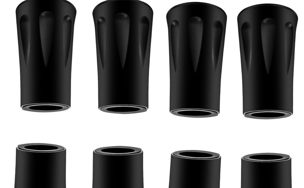 8Pcs Trekking Pole Tips Replacement Protectors, Rubber Feet for Hiking Pole Tips Rubber Tips for