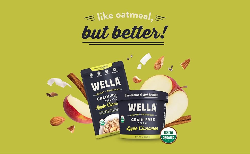 Wella Cereal Oatmeal Alternative, GlutenFree Breakfast Hot Cereal, GrainFree Paleo