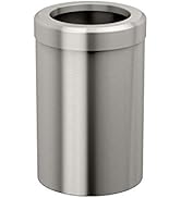 Gatco Modern Round Wastebasket, Satin Nickel- Stainless Steel Trash Can with Removable Lid, Leakp...