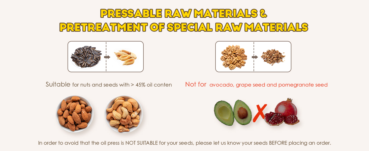 PRESSABLE RAW MATERIALS & PRETREATMENT OF SPECIAL RAW MATERIALS
