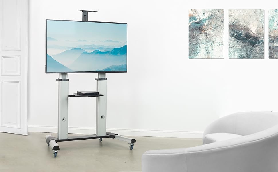 VIVO Ultra Heavy Duty Mobile 32 to 100 inch TV Stand for Flat Screens