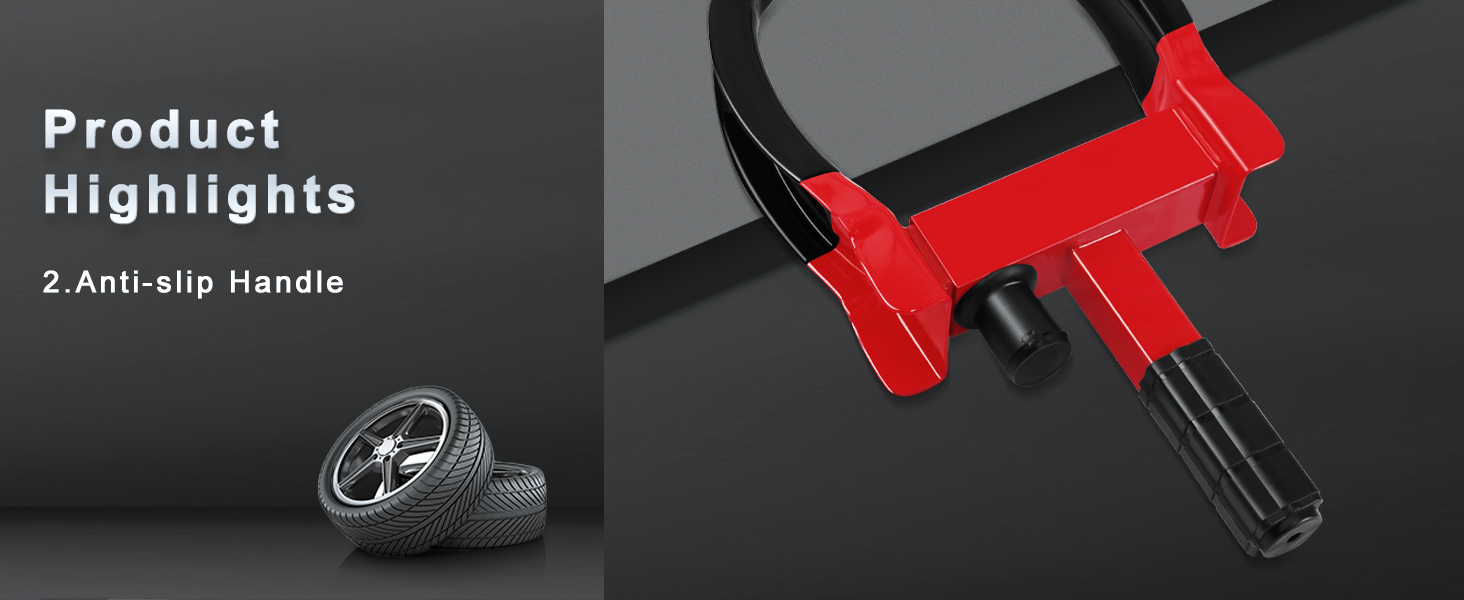 MAIKEHIGH Wheel Clamp, Heavy Duty Wheel Clamp Lock 9 Holes Extendable