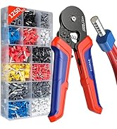 Preciva Ferrule Crimping Tool Kit, Octagonal Crimping Pliers with 1250PCS Single & Twin Ferrules ...