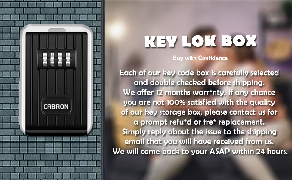 Key Lock Box with 4Digit Combination, Lock Box Outside for House Key