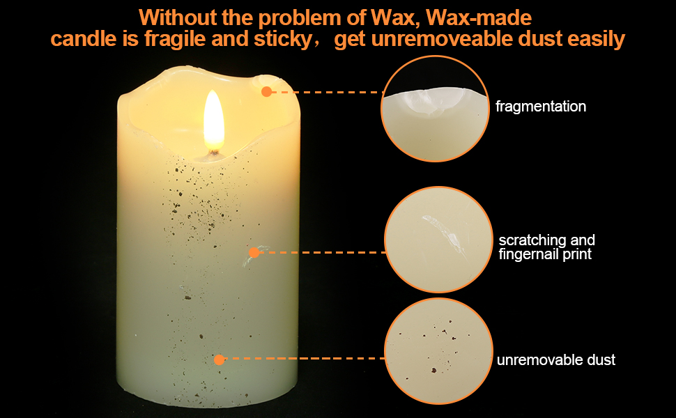 IMAGE Flameless Candles, 3 pcs Flickering Pillar Candles 4" 5" 6", Realistic and