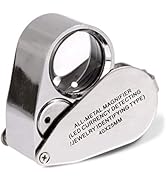 KINGMAS 40x 25mm Jeweller Magnifier Pocket Folding Magnifying Jewelry Eye Loupe with LED Light Il...