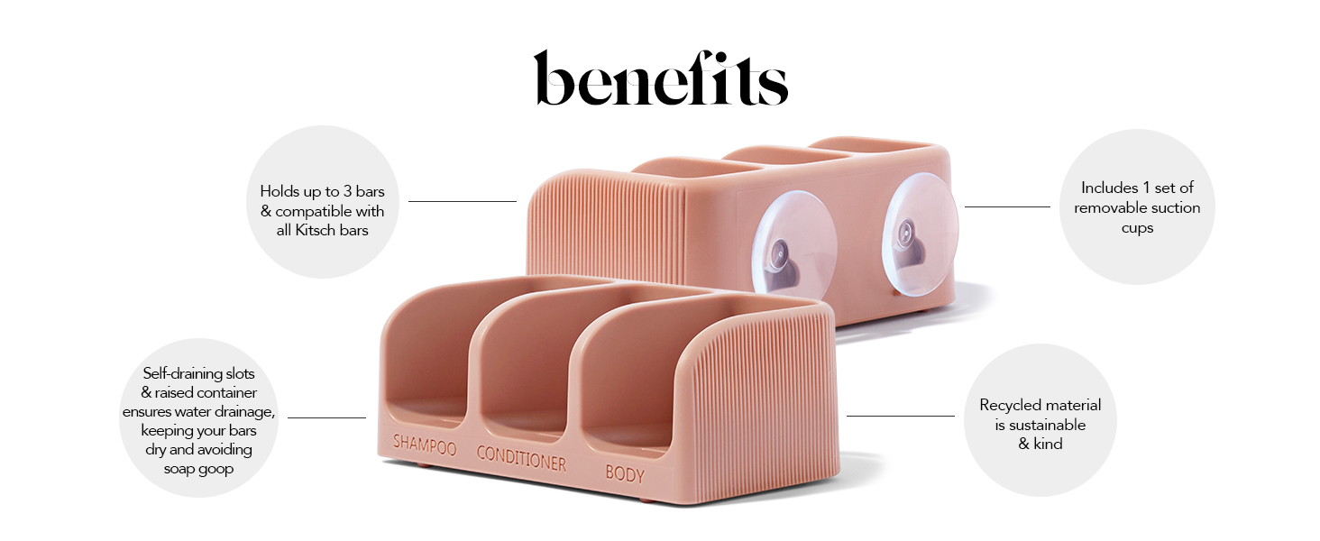 Kitsch SelfDraining Soap Dish for Shower Recycled