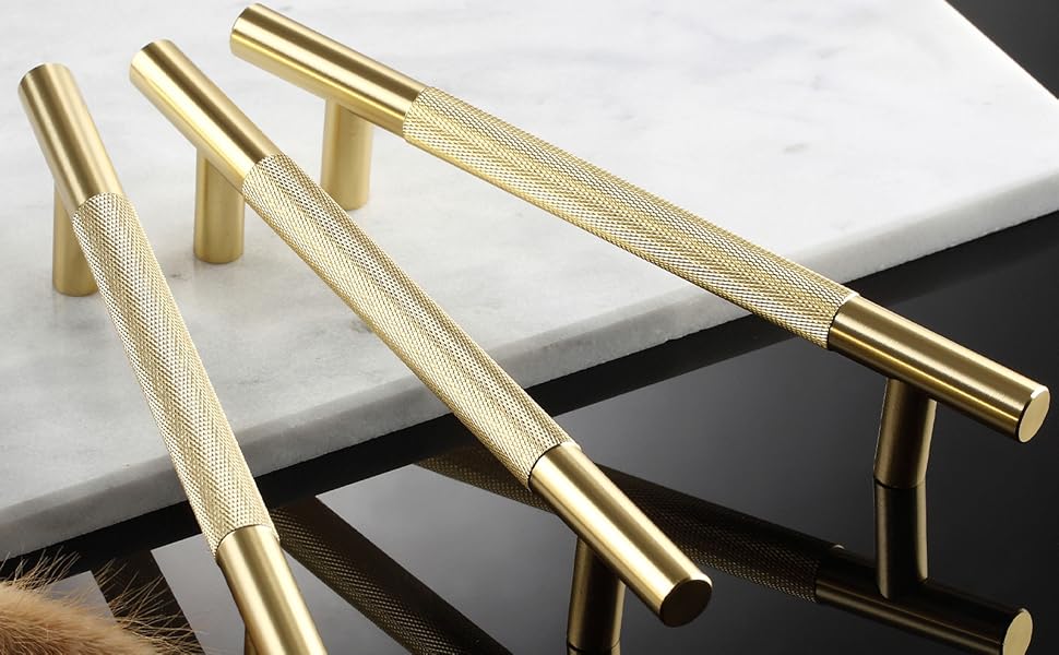 AITITAN 10 Pack Gold Handles 7 Inch (5 Inch Hole Centers