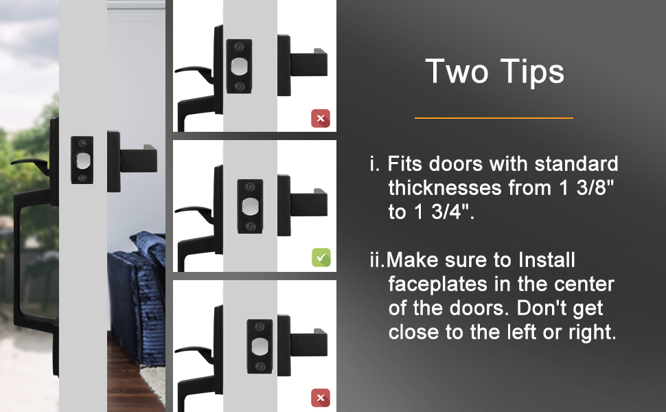 goldenwarm Black Front Door Handle, Entry Door Handle and Reversible