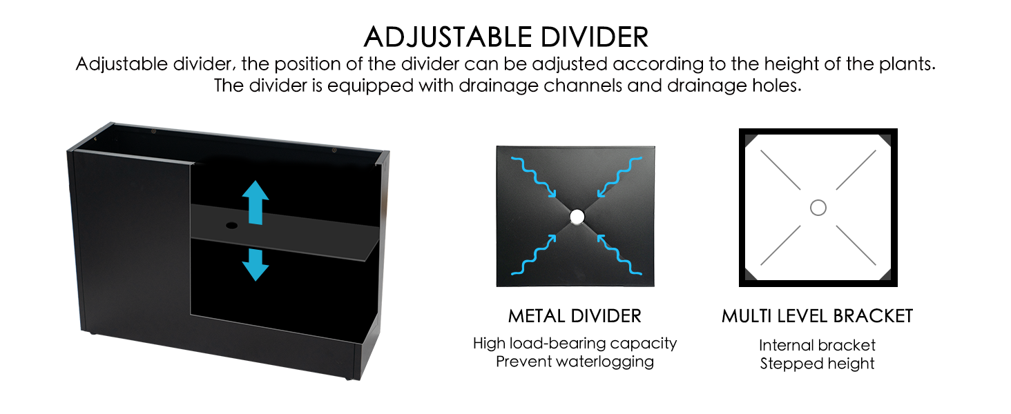 Built-in filter stops soil erosion and aids in water recovery for consistent moisture.