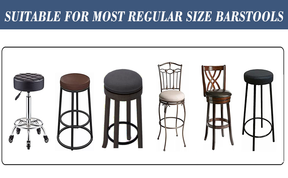 Stool Covers Round,2 Pack Stretch Waterproof PU Round Bar