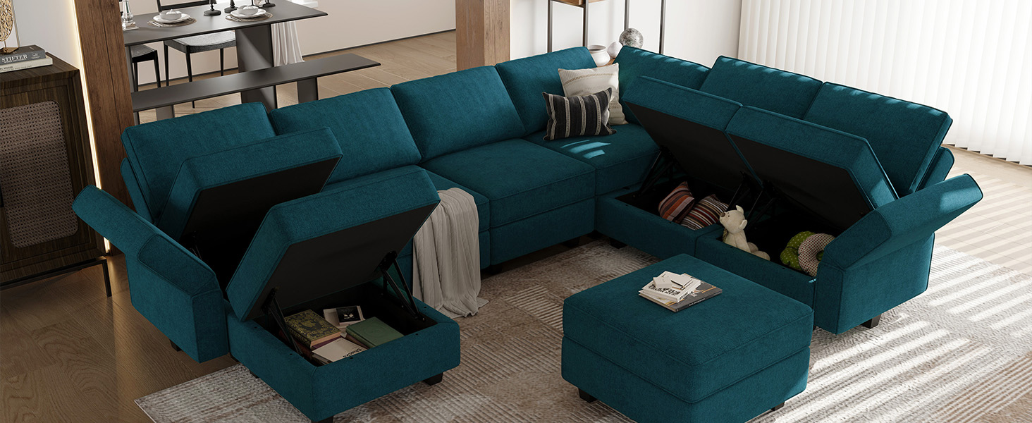 Belffin Oversized Modular Sectional Sofa U Shaped Couch Set