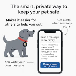 pet tag Super Durable & Waterproof Smart QR Technology No Subscriptions or Batteries Personalized