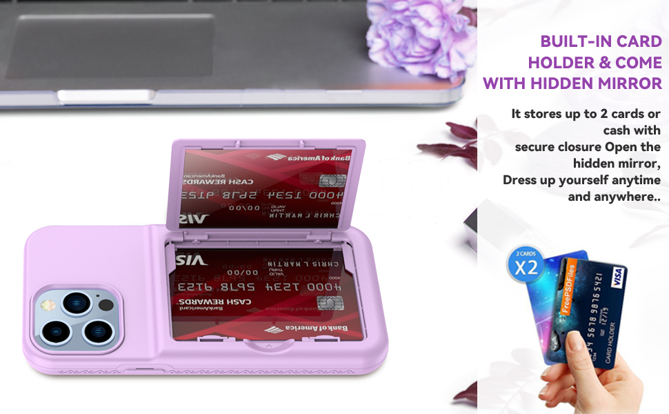 AEPIWO iPhone 13 Pro Max Wallet Case for Women，Card Holder