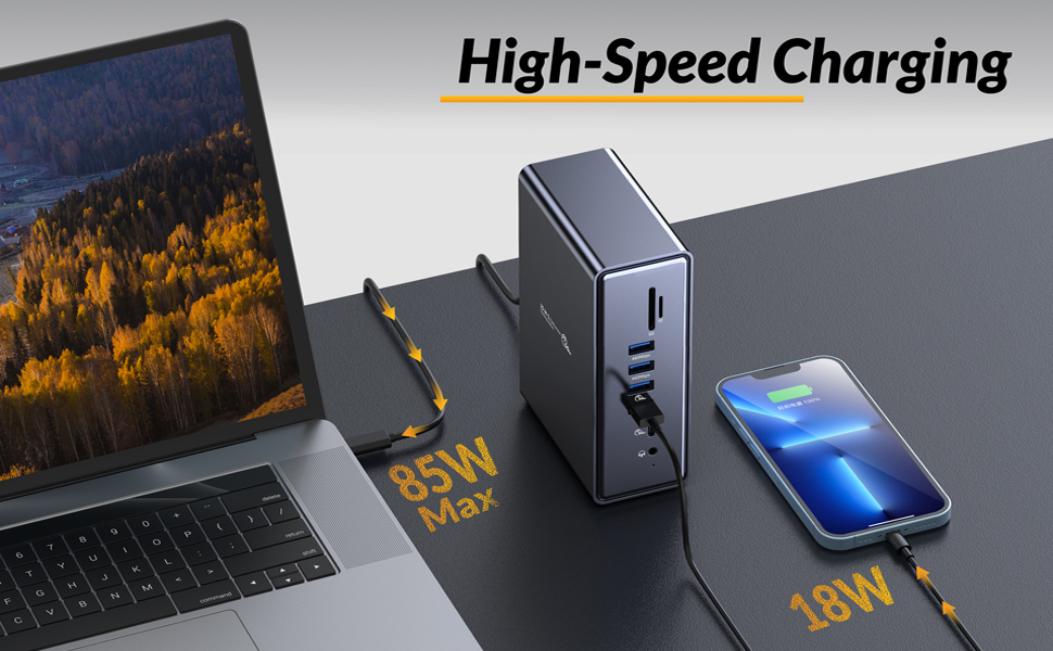 iDsonix USB C Displaylink Docking Station for Mac M1, Windows, 15 in 1