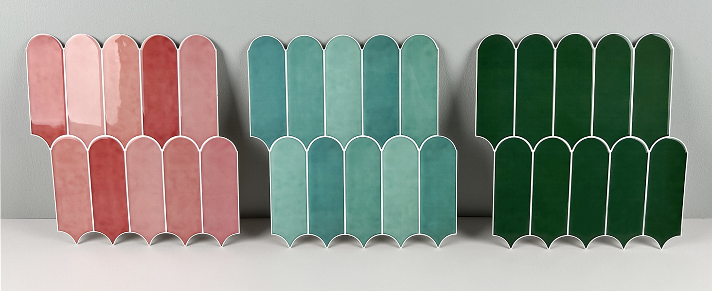 Miscasa Green Peel and Stick Backsplash Tile, SelfAdhesive 3D Dark