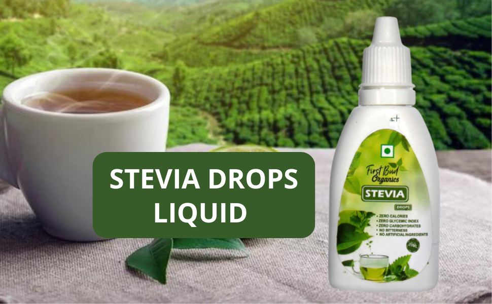 First Bud Organics Stevia Drops (20ml), Pure Stevia Leaf Extract, Zero