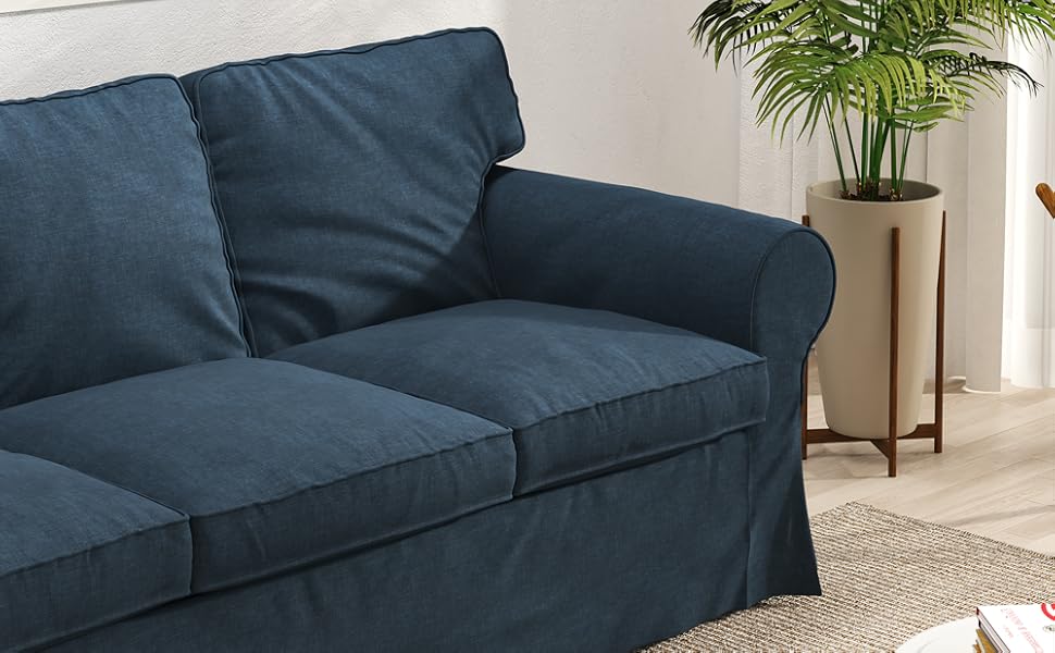 BACoverZone Couch Covers for IKEA Ektorp 3seat Sofa, Cover Only! Sofa